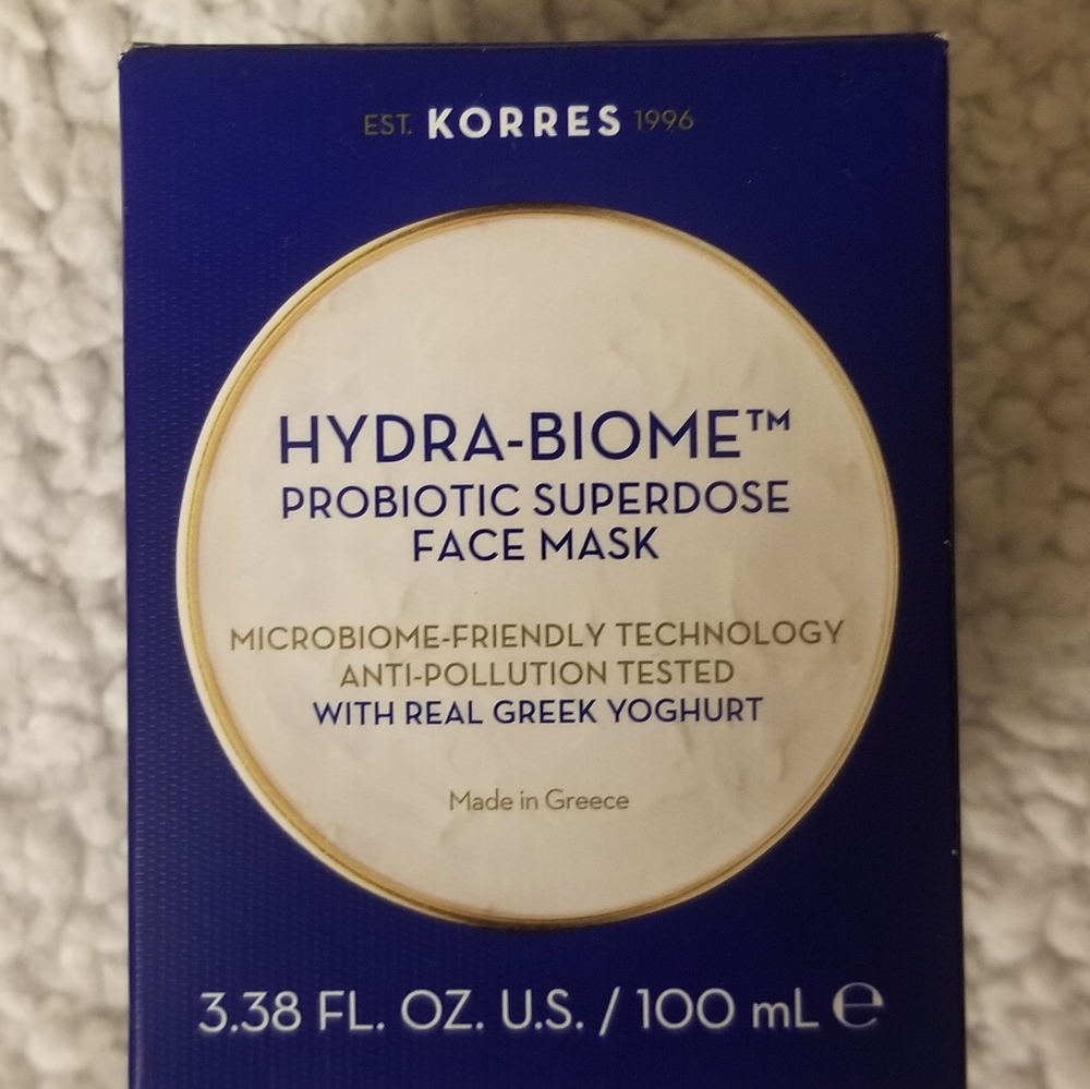 BNIB Korres hydra biome probiotic superdos face mask